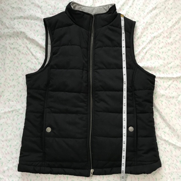Natural Reflections Quilted Black Sweater Vest S Grey Inside Sleeveless Pockets - Picture 8 of 14